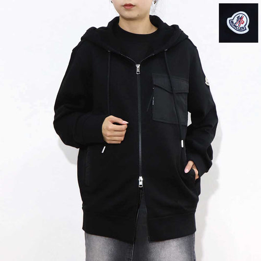 MONCLER トップス パーカー ブラック ワンポイント 8G00072 89A8F