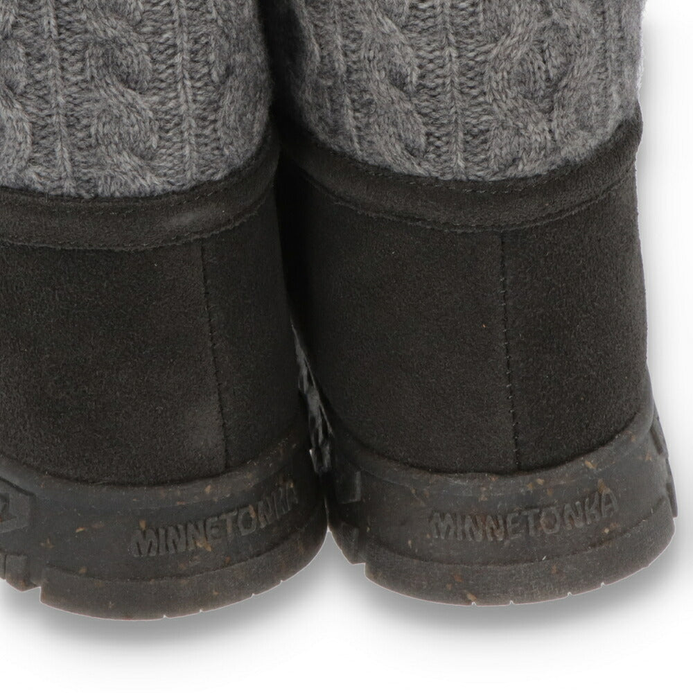 MINNETONKA ミネトンカ レディース シューズ ブーツ ノリーン CHARCO チャコールグレー ニットブーツ ムートン ショートブーツ 81105