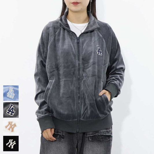 MLB Korea パーカー ブルー グレー ブラック アイボリー ベロア ドジャース ヤンキース 3ATRB0824