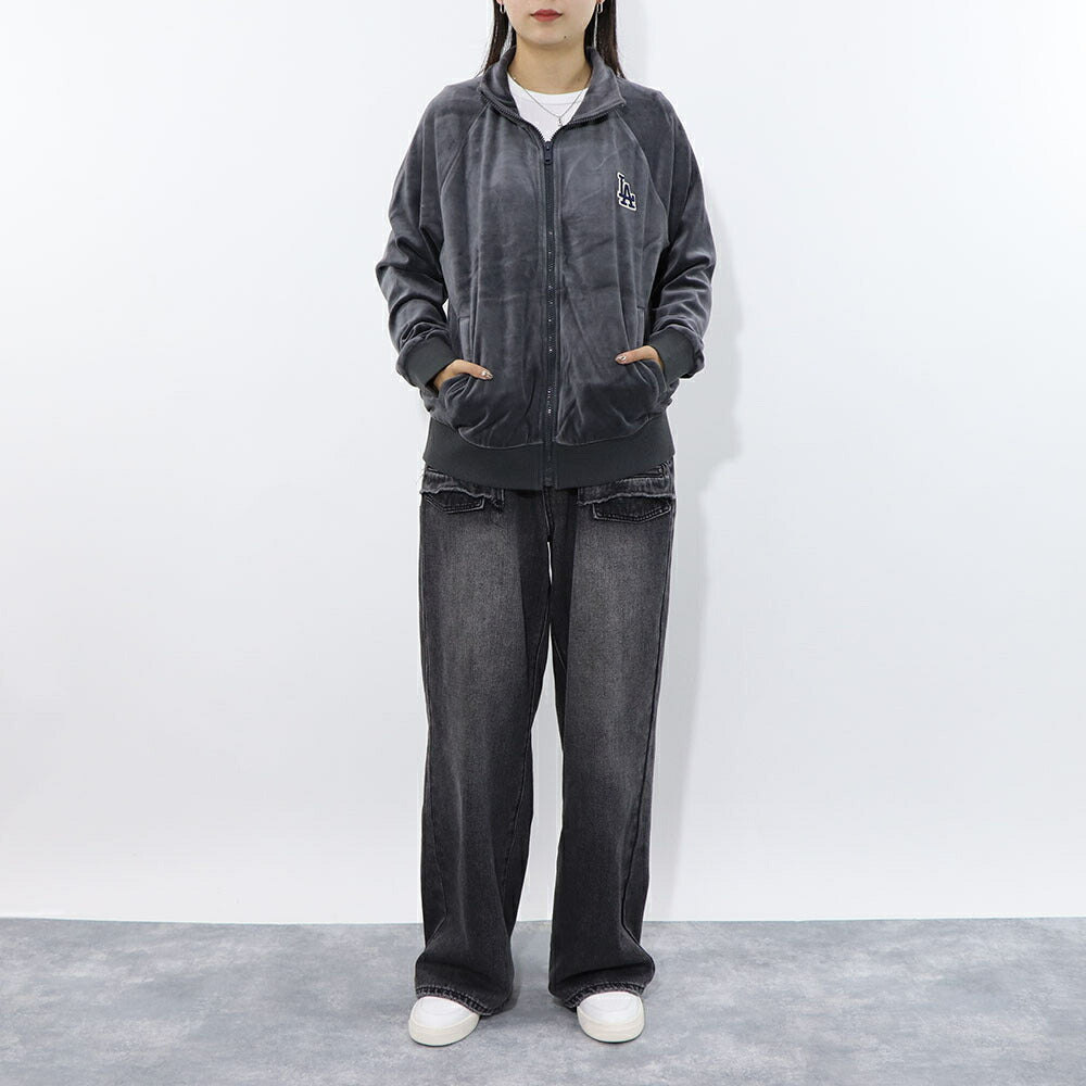 MLB Korea パーカー ブルー グレー ブラック アイボリー ベロア ドジャース ヤンキース 3ATRB0824