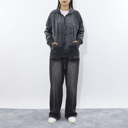 MLB Korea パーカー ブルー グレー ブラック アイボリー ベロア ドジャース ヤンキース 3ATRB0824