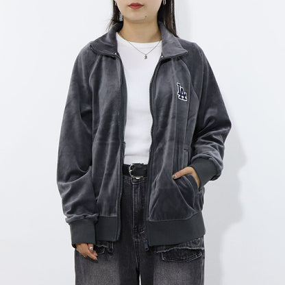 MLB Korea パーカー ブルー グレー ブラック アイボリー ベロア ドジャース ヤンキース 3ATRB0824