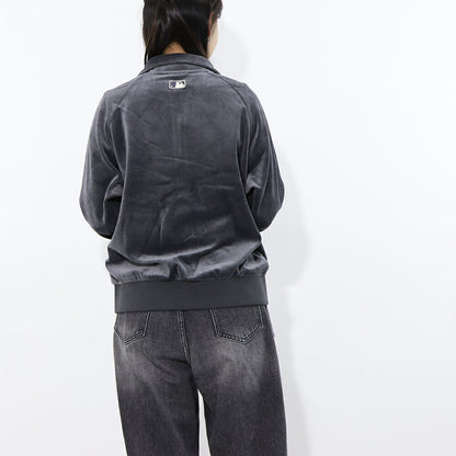 MLB Korea パーカー ブルー グレー ブラック アイボリー ベロア ドジャース ヤンキース 3ATRB0824