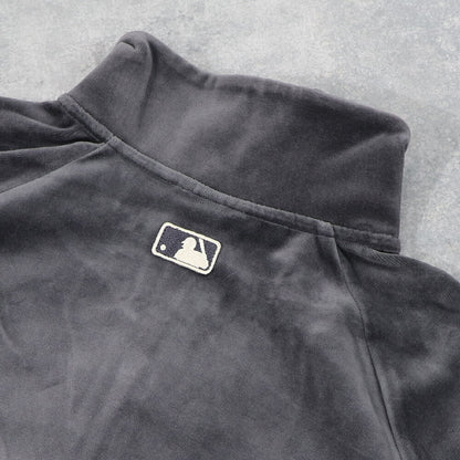 MLB Korea パーカー ブルー グレー ブラック アイボリー ベロア ドジャース ヤンキース 3ATRB0824