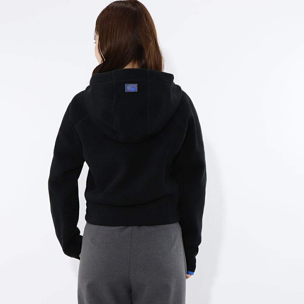 MLB Korea パーカー ピンク ブラック ホワイト フリース ショート丈 ヤンキース ドジャース デトロイト・タイガース 3FTRA0326MLB