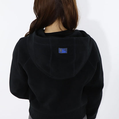 MLB Korea パーカー ピンク ブラック ホワイト フリース ショート丈 ヤンキース ドジャース デトロイト・タイガース 3FTRA0326MLB