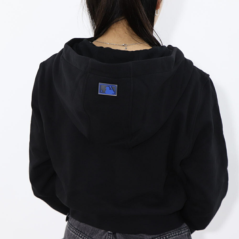 MLB Korea パーカー ブラックヤンキース ショート丈 ジップアップ 3FTRA0424