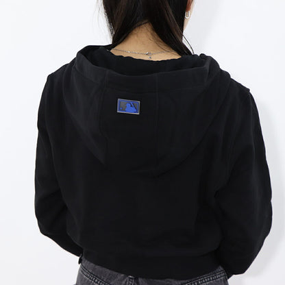 MLB Korea パーカー ブラックヤンキース ショート丈 ジップアップ 3FTRA0424