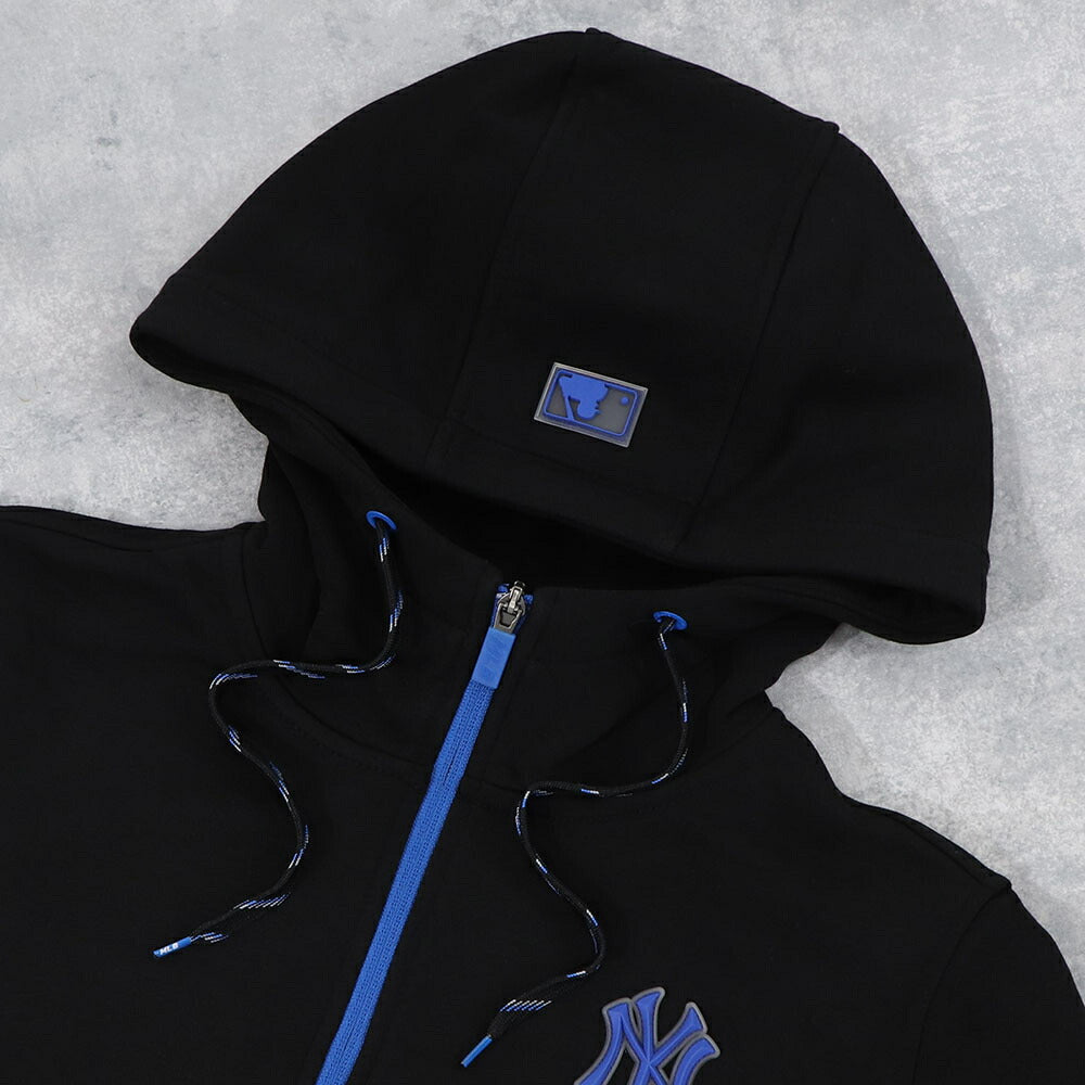 MLB Korea パーカー ブラックヤンキース ショート丈 ジップアップ 3FTRA0424