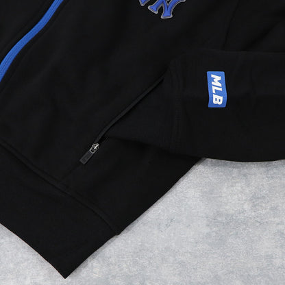 MLB Korea パーカー ブラックヤンキース ショート丈 ジップアップ 3FTRA0424