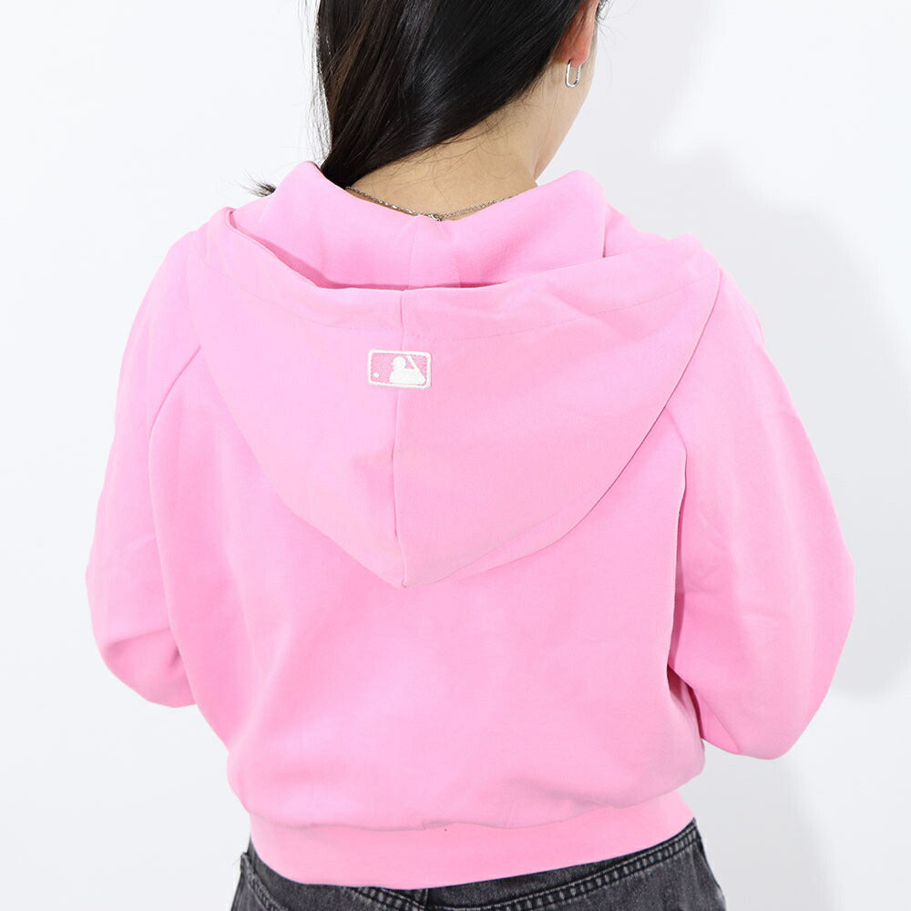 MLB Korea パーカー ピンク ヤンキース ショート丈 ジップアップ 3FTRB0221