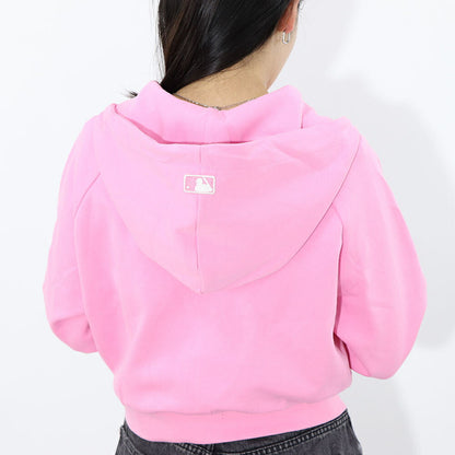 MLB Korea パーカー ピンク ヤンキース ショート丈 ジップアップ 3FTRB0221