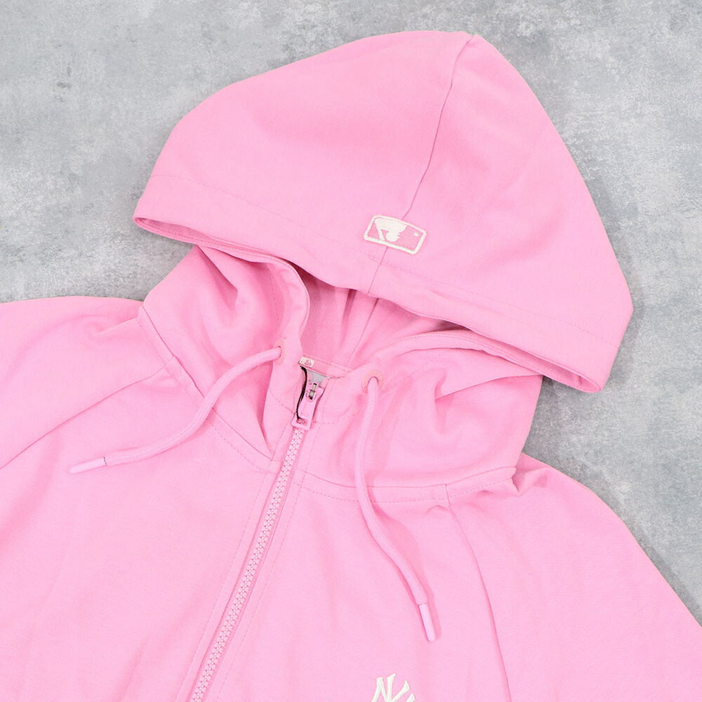 MLB Korea パーカー ピンク ヤンキース ショート丈 ジップアップ 3FTRB0221