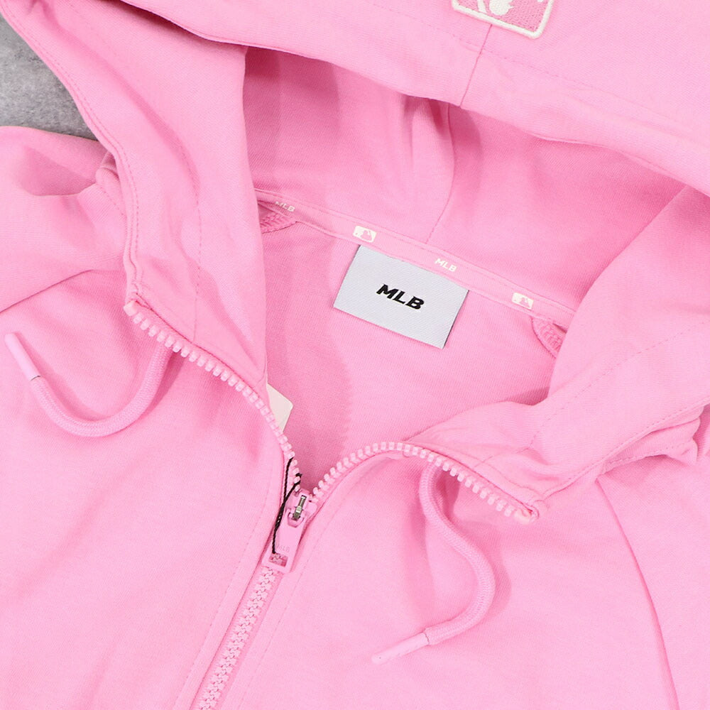 MLB Korea パーカー ピンク ヤンキース ショート丈 ジップアップ 3FTRB0221