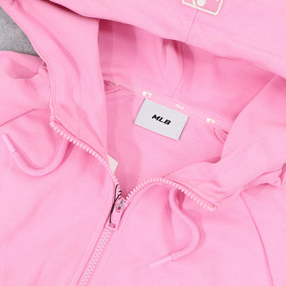 MLB Korea パーカー ピンク ヤンキース ショート丈 ジップアップ 3FTRB0221