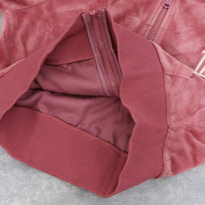 MLB Korea パーカー ピンク ドジャース ベロア ショート丈 3FTRB0624MLB