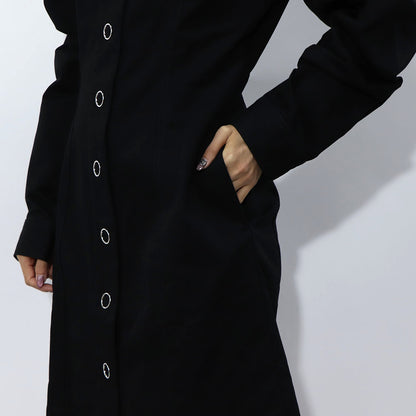 メゾン キツネ HW01608WW0001 マントコート ブラック