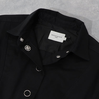 メゾン キツネ HW01608WW0001 マントコート ブラック