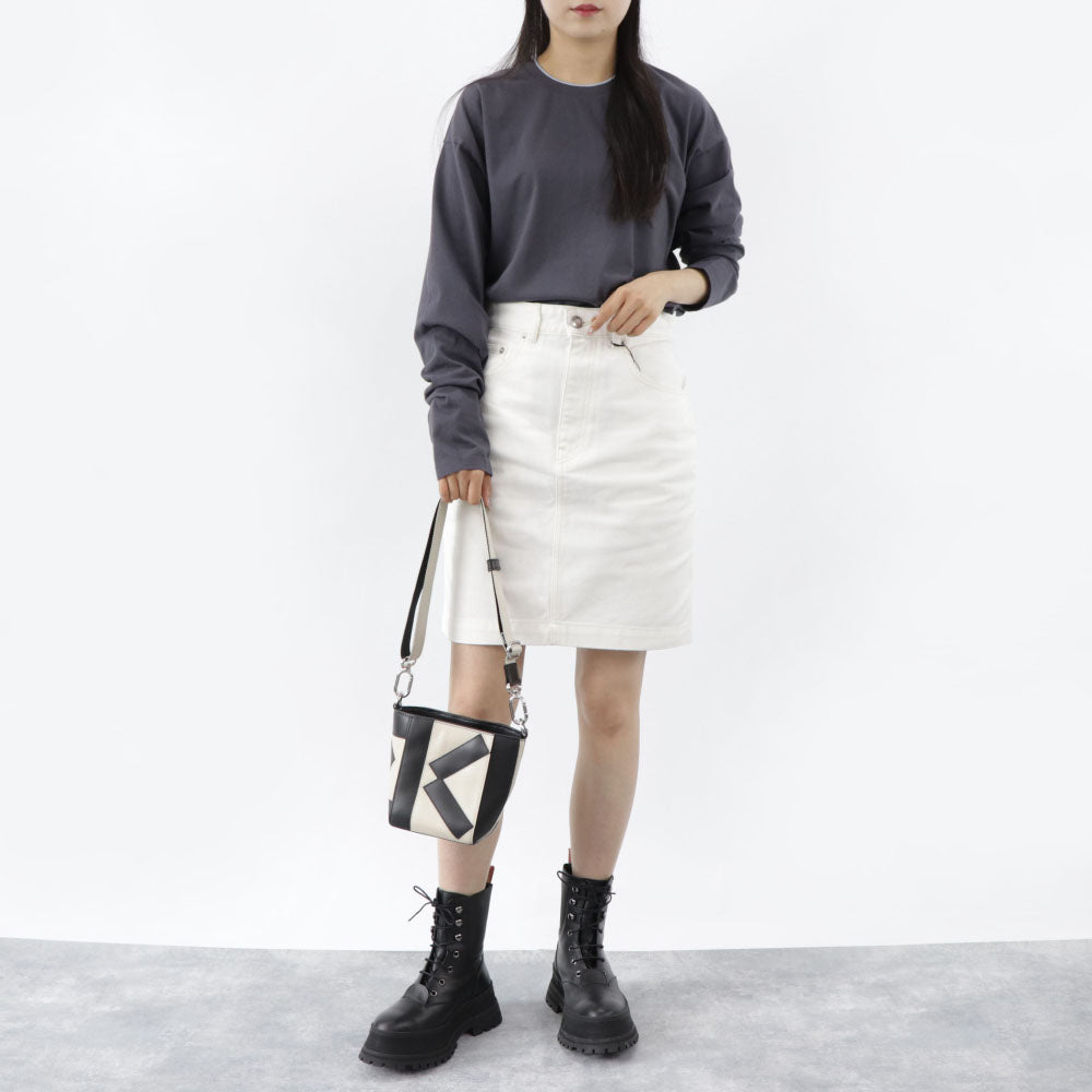 メゾン キツネ ミニスカート IW01536WW5007 ホワイト