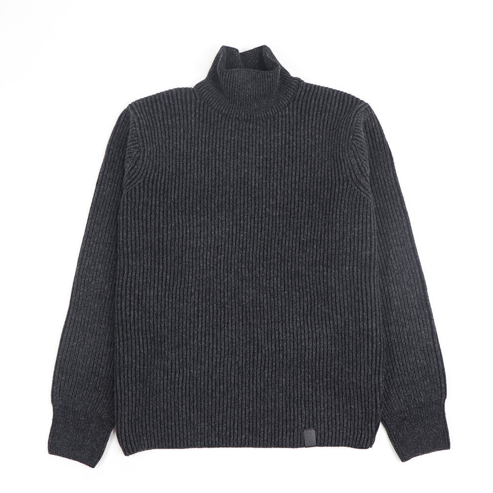 メゾン キツネ MAISON KITSUNE ニット JM00528KT1006 H170 メンズ グレー 厚手 ハイネック シンプル ウール  新品