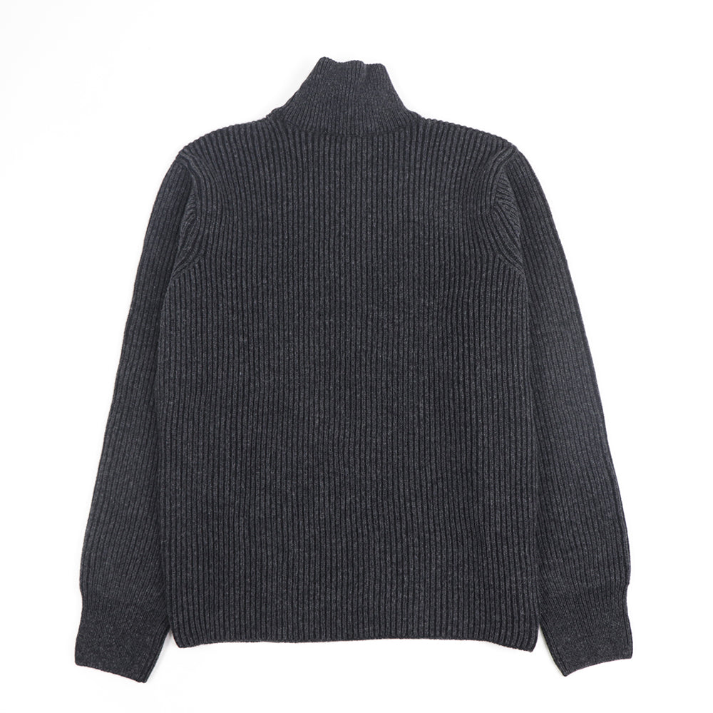 メゾン キツネ MAISON KITSUNE ニット JM00528KT1006 H170 メンズ グレー 厚手 ハイネック シンプル ウール  新品