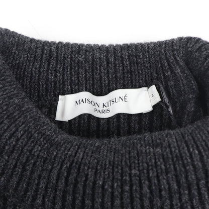 メゾン キツネ MAISON KITSUNE ニット JM00528KT1006 H170 メンズ グレー 厚手 ハイネック シンプル ウール  新品