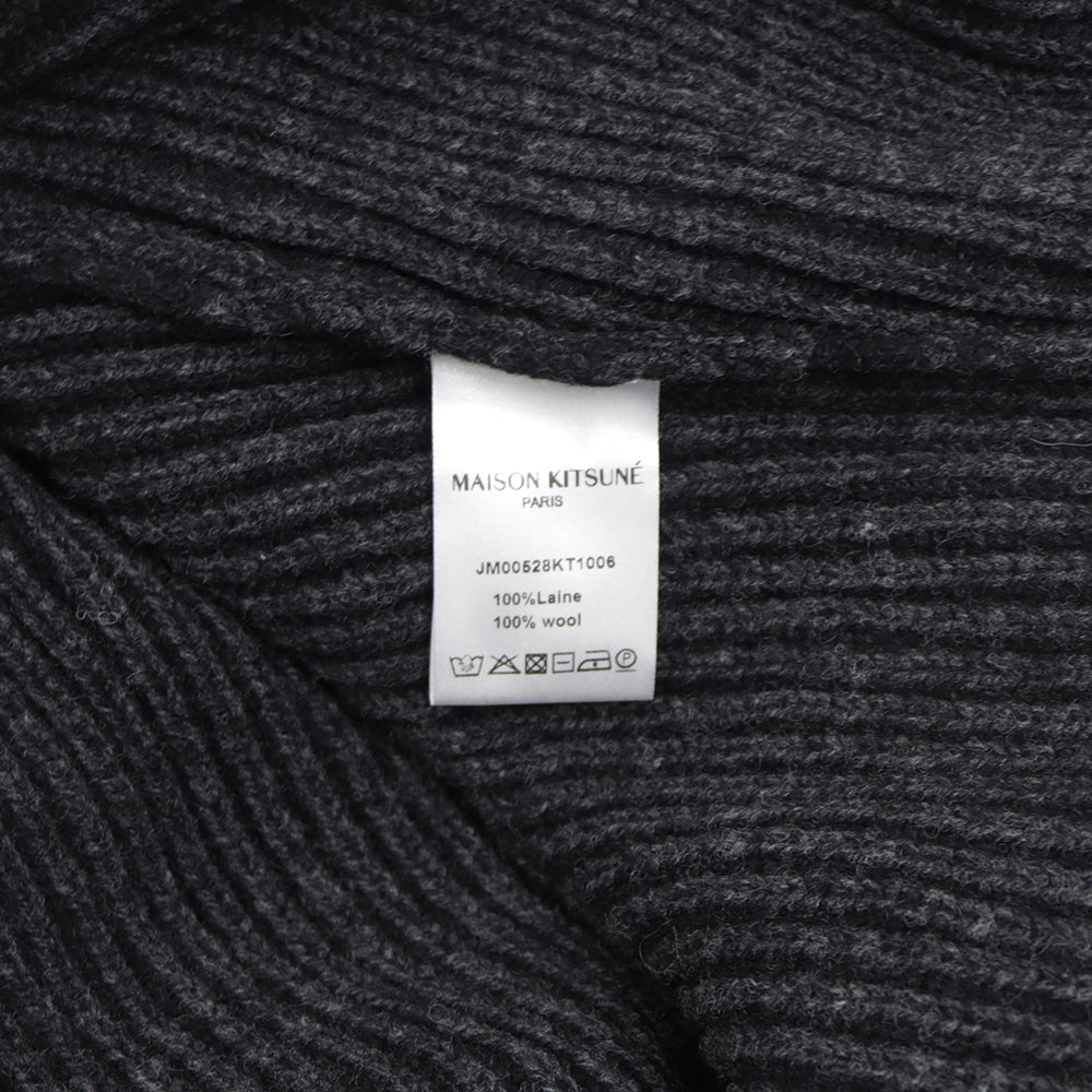 メゾン キツネ MAISON KITSUNE ニット JM00528KT1006 H170 メンズ グレー 厚手 ハイネック シンプル ウール  新品