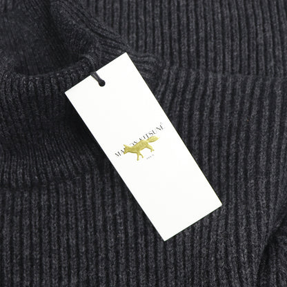 メゾン キツネ MAISON KITSUNE ニット JM00528KT1006 H170 メンズ グレー 厚手 ハイネック シンプル ウール  新品
