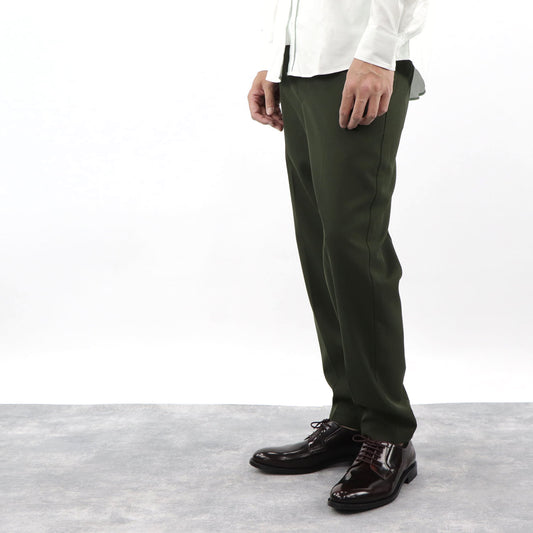 メゾン キツネ ボトムス テーパードパンツ メンズ ウール カーキ