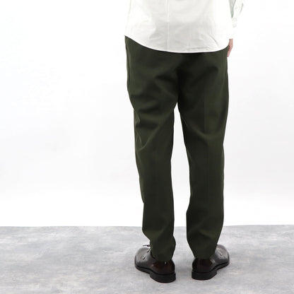 メゾン キツネ ボトムス テーパードパンツ メンズ ウール カーキ