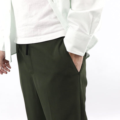 メゾン キツネ ボトムス テーパードパンツ メンズ ウール カーキ