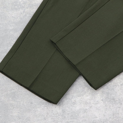 メゾン キツネ ボトムス テーパードパンツ メンズ ウール カーキ