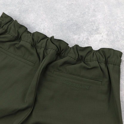 メゾン キツネ ボトムス テーパードパンツ メンズ ウール カーキ