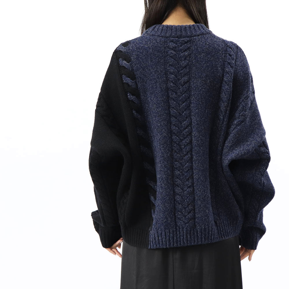 メゾン キツネ ニット  ユニセックス ブルー系 ケーブルニット