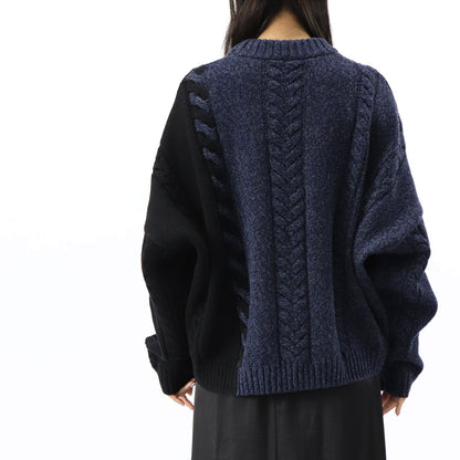 メゾン キツネ ニット  ユニセックス ブルー系 ケーブルニット