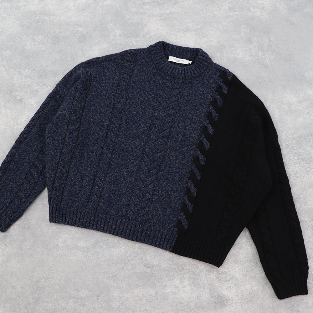 メゾン キツネ ニット  ユニセックス ブルー系 ケーブルニット