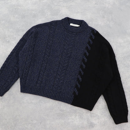 メゾン キツネ ニット  ユニセックス ブルー系 ケーブルニット