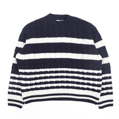 メゾン キツネ トップス ニット ユニセックス ネイビー ボーダー