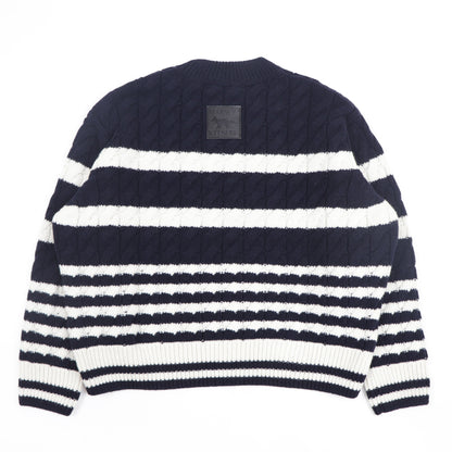 メゾン キツネ トップス ニット ユニセックス ネイビー ボーダー