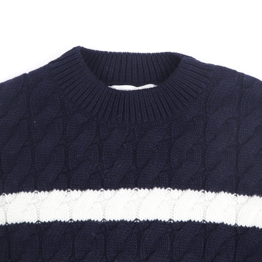 メゾン キツネ トップス ニット ユニセックス ネイビー ボーダー