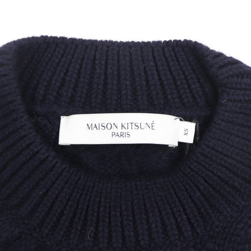 メゾン キツネ トップス ニット ユニセックス ネイビー ボーダー