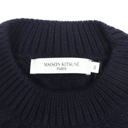 メゾン キツネ トップス ニット ユニセックス ネイビー ボーダー