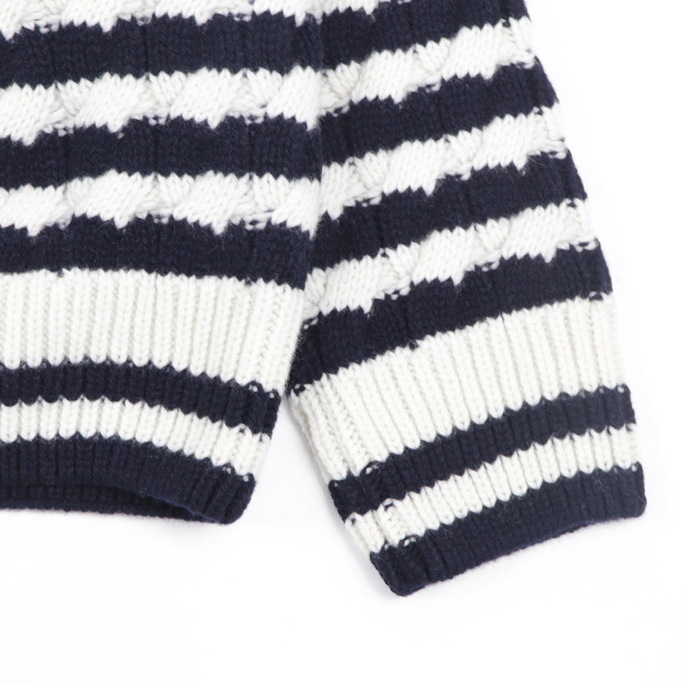 メゾン キツネ トップス ニット ユニセックス ネイビー ボーダー