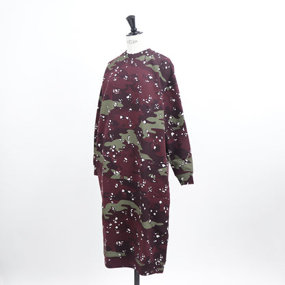 メゾン キツネ ワンピース レディース ボルドー 裏起毛 カモフラ