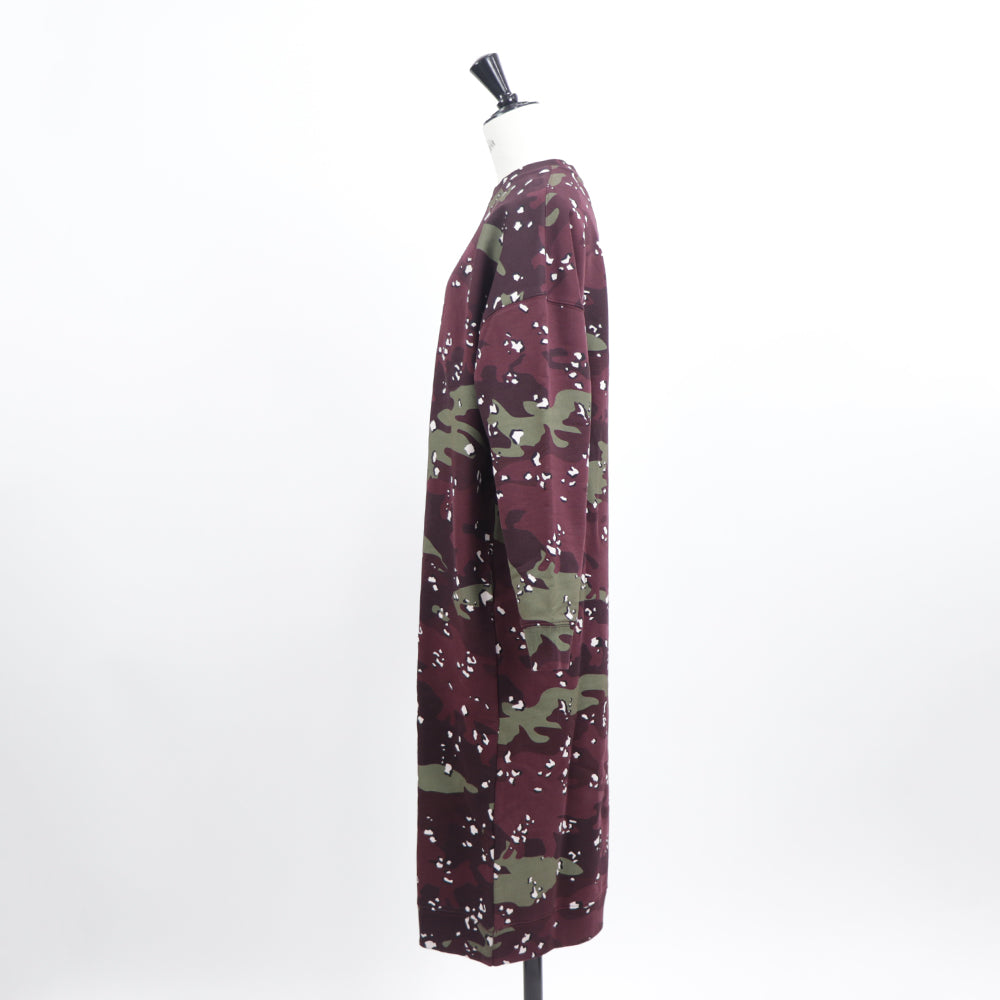 メゾン キツネ ワンピース レディース ボルドー 裏起毛 カモフラ