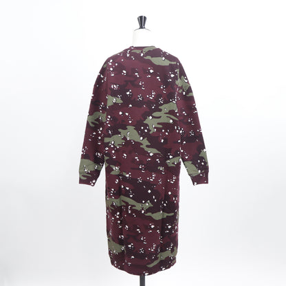 メゾン キツネ ワンピース レディース ボルドー 裏起毛 カモフラ