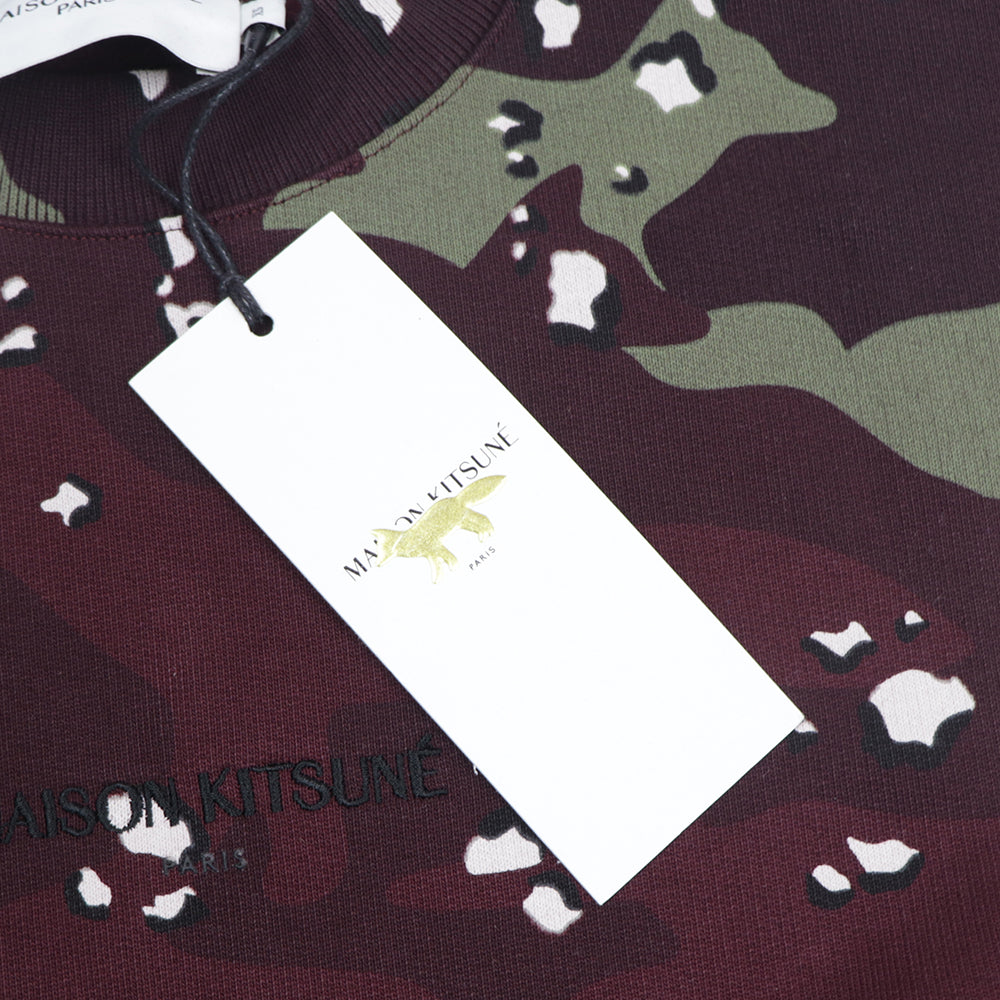 メゾン キツネ ワンピース レディース ボルドー 裏起毛 カモフラ