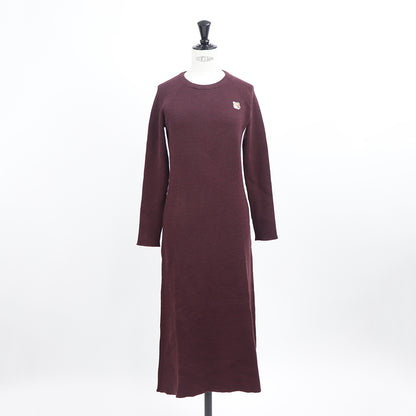メゾン キツネ ワンピース ニット ウール ボルドー