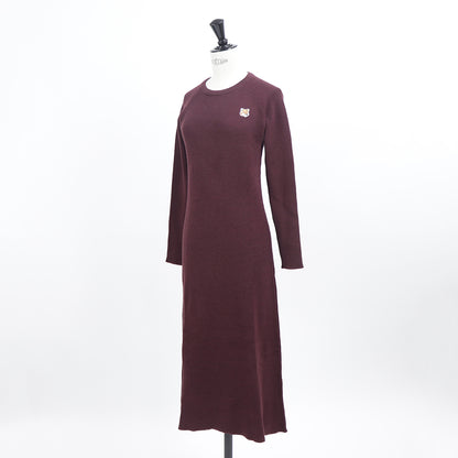 メゾン キツネ ワンピース ニット ウール ボルドー