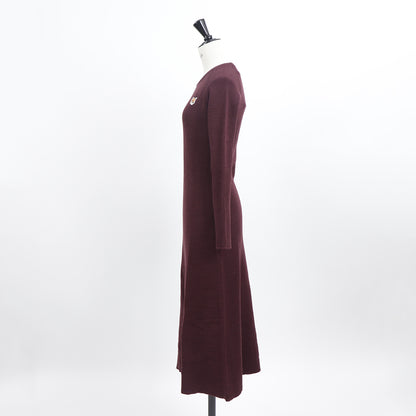 メゾン キツネ ワンピース ニット ウール ボルドー